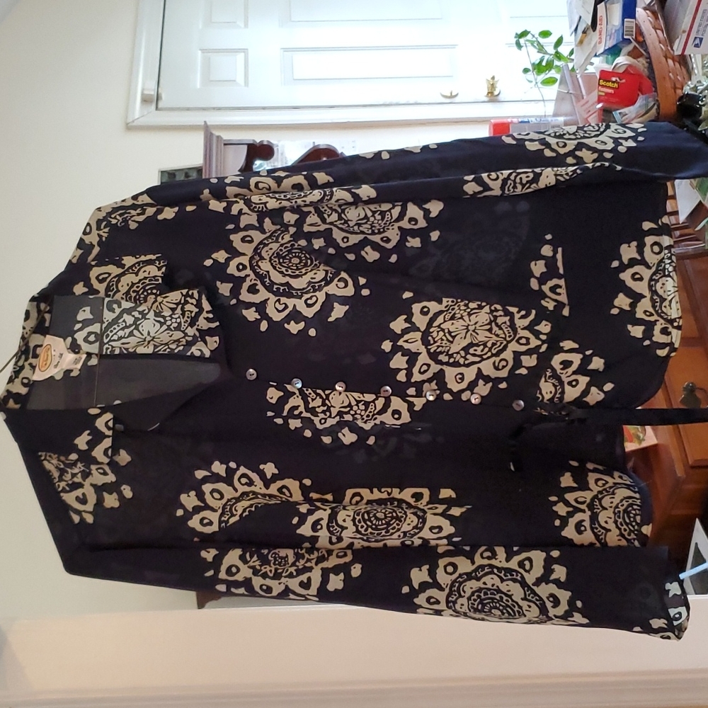 Blue/grey Talbots blouse